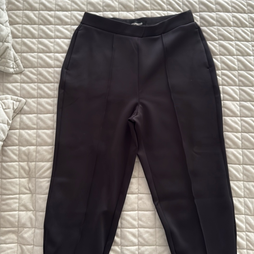 Express Joggers, black, satin feel But not shiny. Size XS.